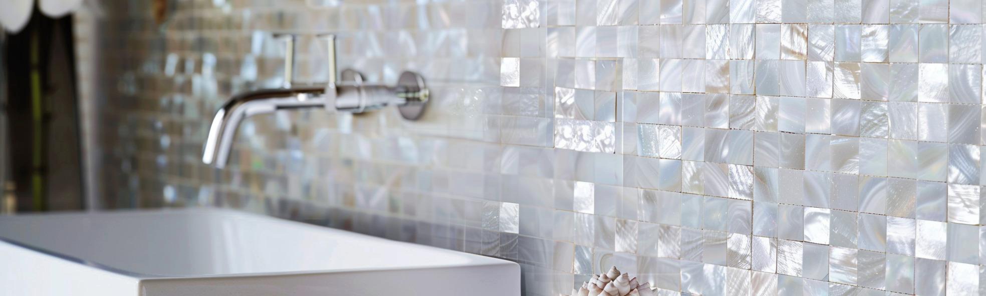 Luminous Luxury with Mother of Pearl Backsplash