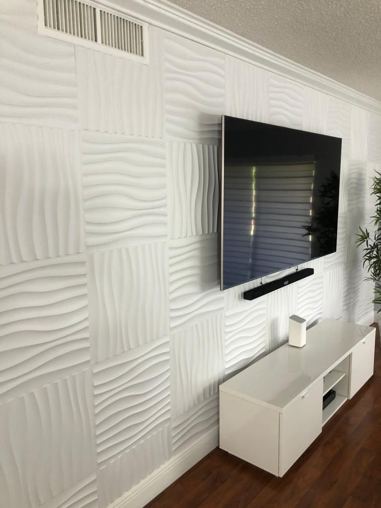 12pcs Plastic 3d Wall Panels Pvc Wave Wall Design Paintable Wall