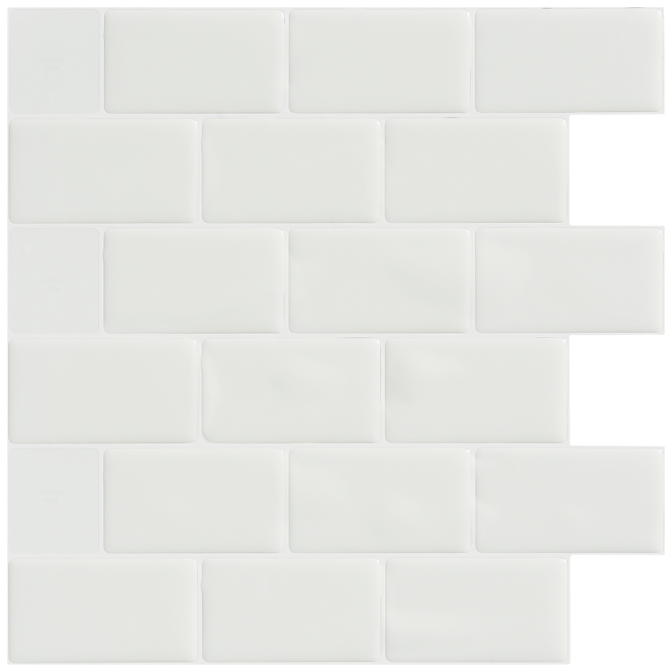 12 in. x 12 in. White Vinyl Subway Peel and Stick Decorative Wall Tile