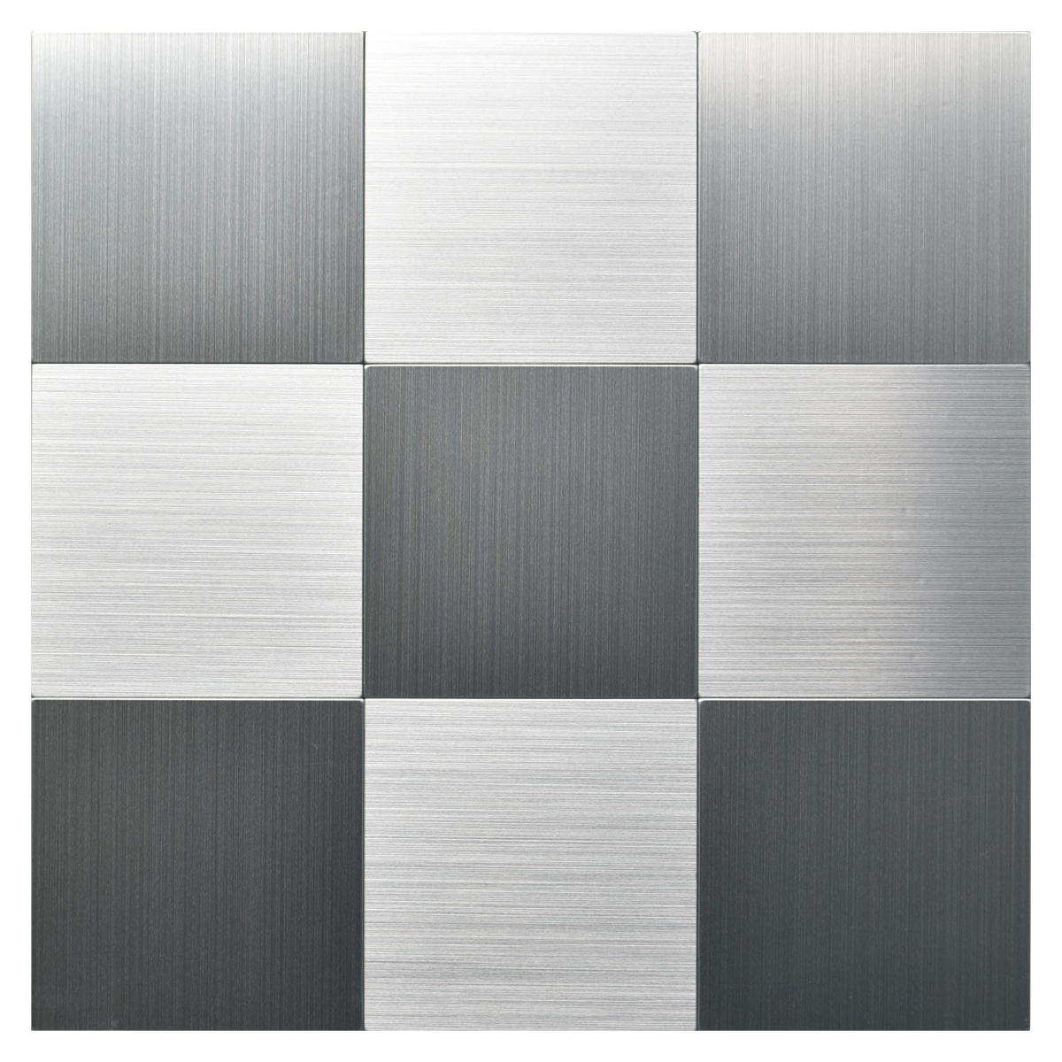 Art3d Peel and Stick Metal Backsplash Tile, Brushed Stainless Steel in Square, Pack of 10 Tiles 12x12