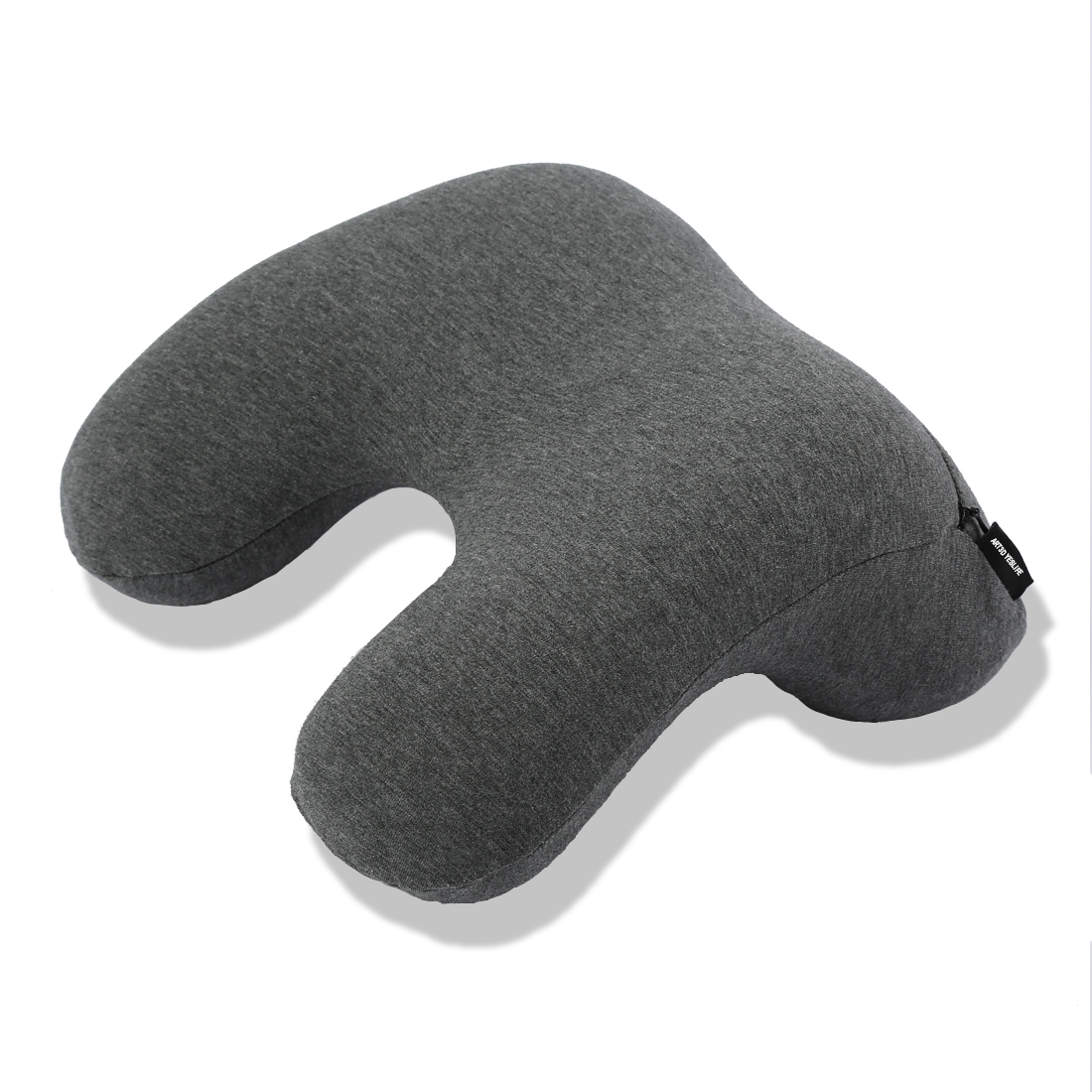 Head Support Cushion - Grey Padded Winged Neck Pillow with Adjustable  Weighted Flap for Armchair Seat - 25 x 55 x 6cm