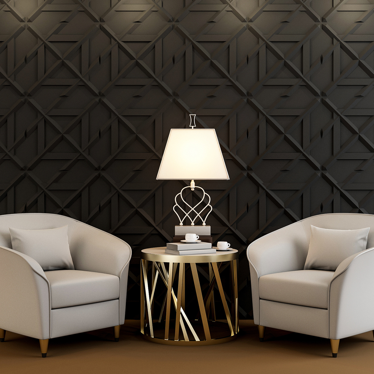 A10054BK Art3d PVC 3D Wall Panel, Decorative Wall Tile in Black 12