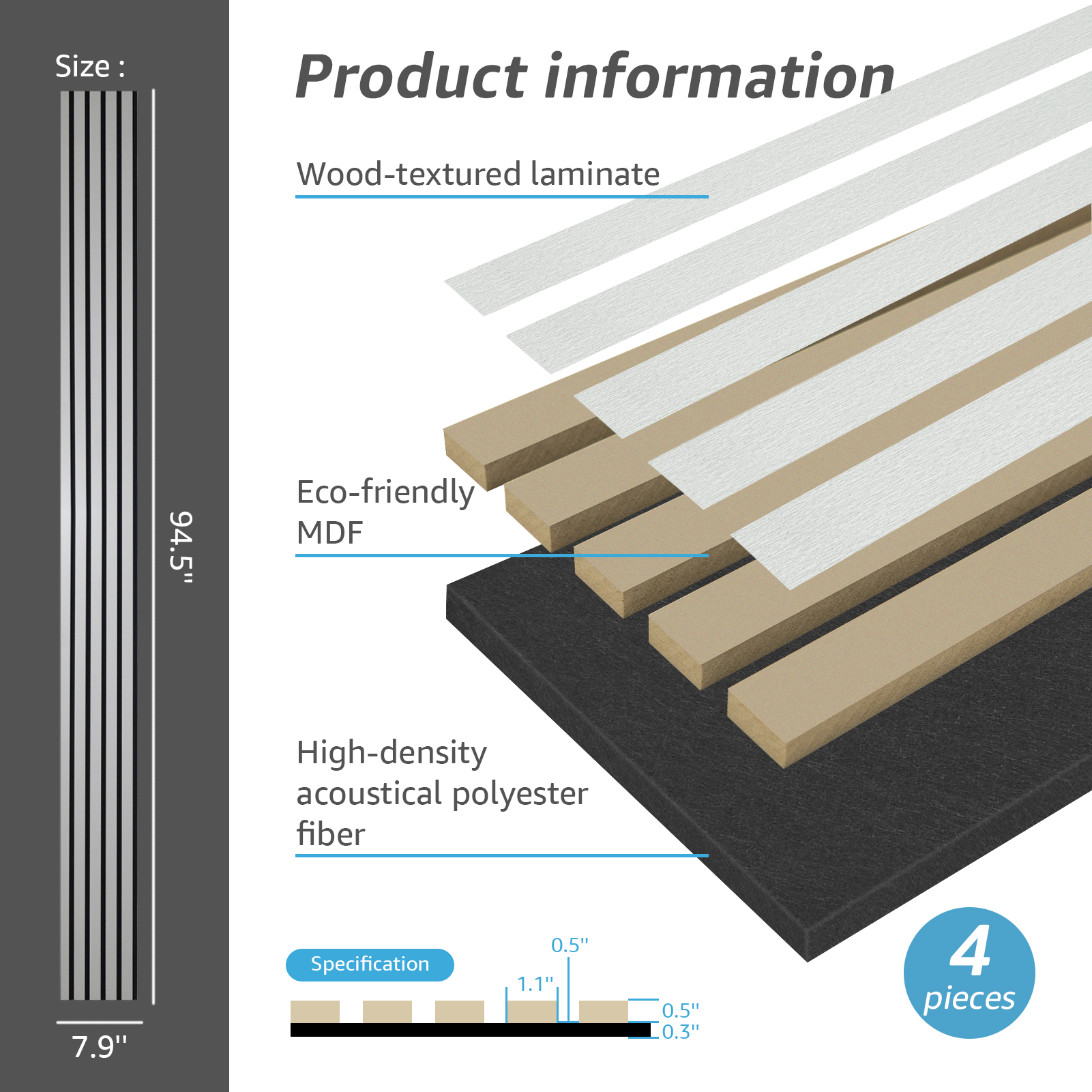 Art3d Wood Slat Acoustic Panels for Stylish Decor and Noise Reduction ...