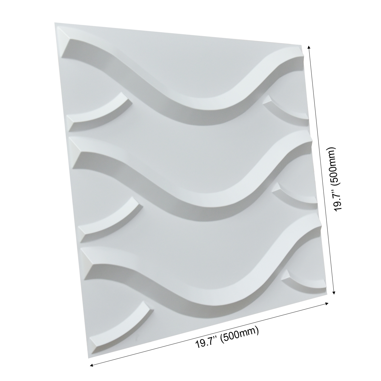 Art3d Wave Design VI 19.7 in. x 19.7 in. PVC 3D Wall Panel (12-Pack) 