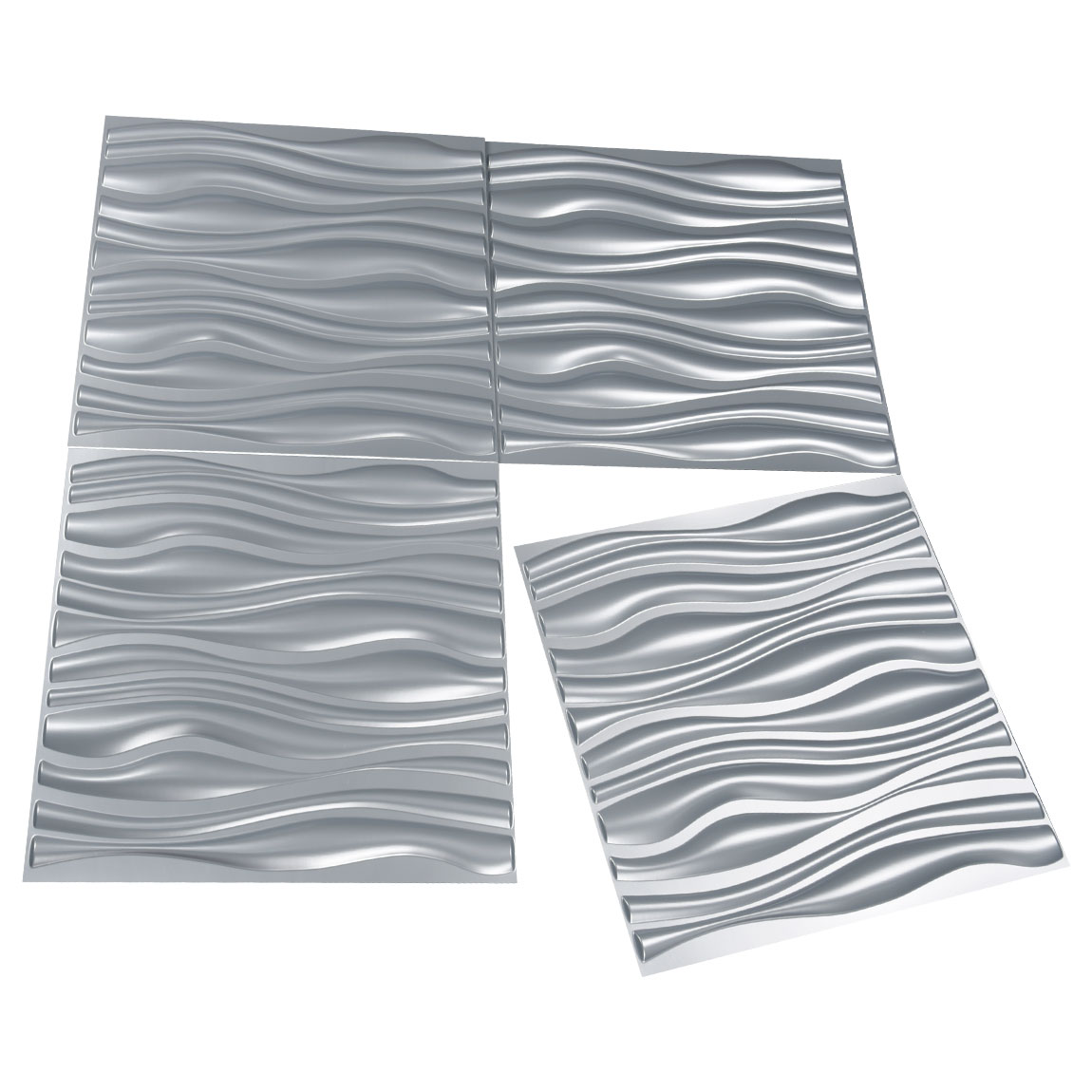 Art3d 3D Wall Panels PVC Wave Design I (32 sq.ft) - White A10SK002