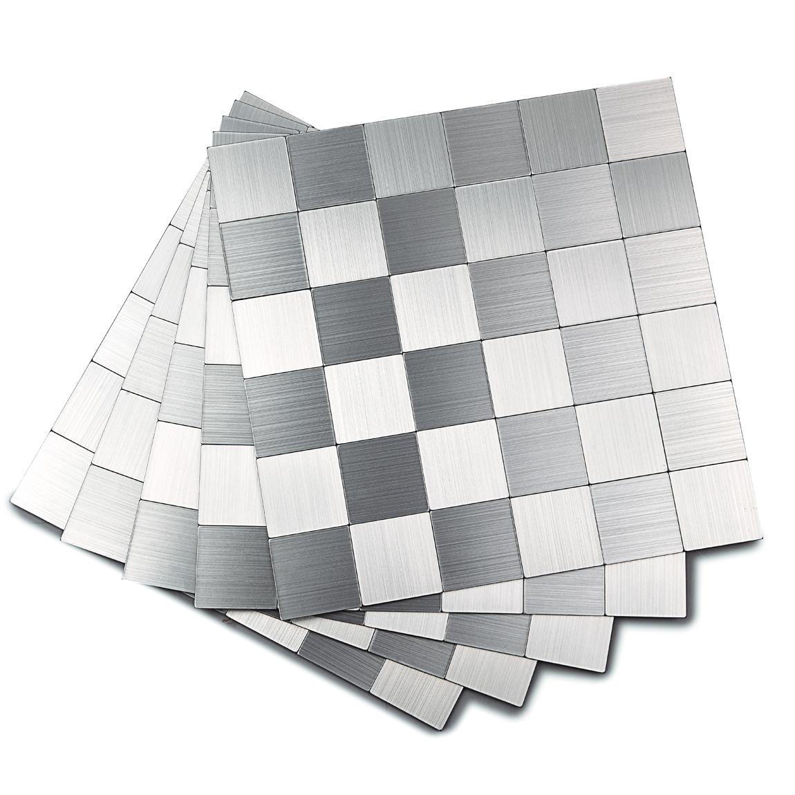 Art3d A16031 - Peel and Stick Metal Backsplash Tile Brushed Stainless Steel