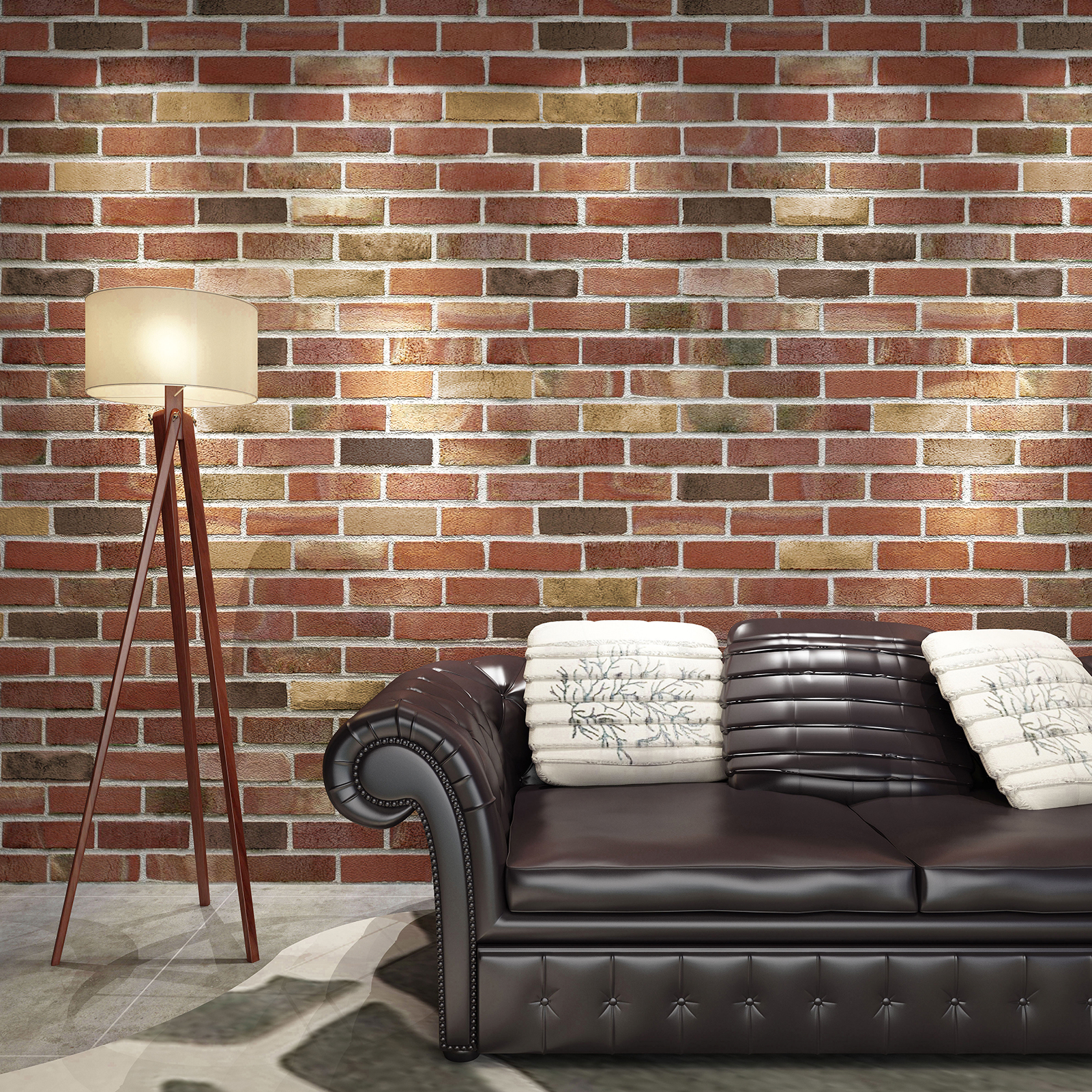 A06008AZ10-Art3d 10-Pack 52.5 Sq.Ft Faux Brick 3D Wall Panels Peel