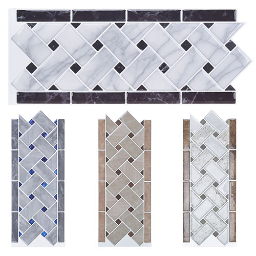 Art3d Tile Borders Peel and Stick Backsplash 12.4