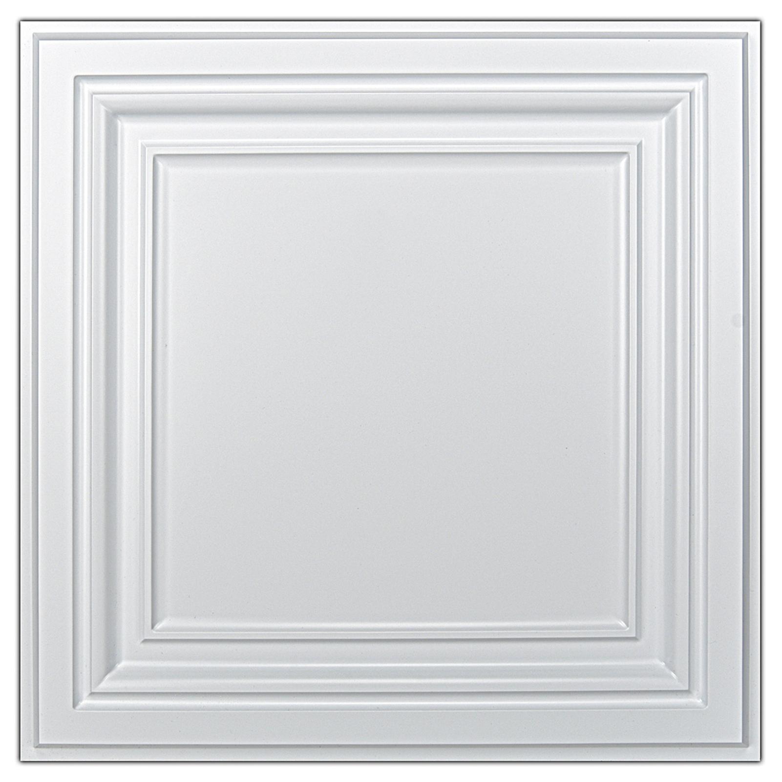 A10905P12 -Decorative Ceiling Tile 2x2 Glue up, Lay in Ceiling Tile 24x24 Pack of 12pcs Spanish in Matt White