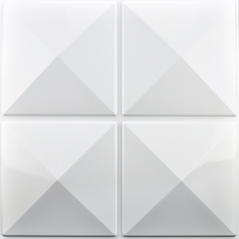 A10007 - Eco 3D Wall Panels Textured Design Board, White, 12 Tiles 32 Sq Ft