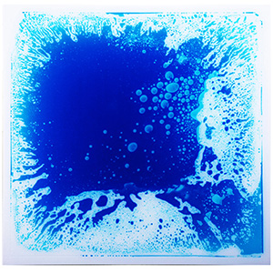 Colorful Liquid Floor Tile 19.7''x19.7'' Ground Tile for Bar Nightclub Decoration, 6-Pieces 16 Sq.Ft Blue Floor Tiles