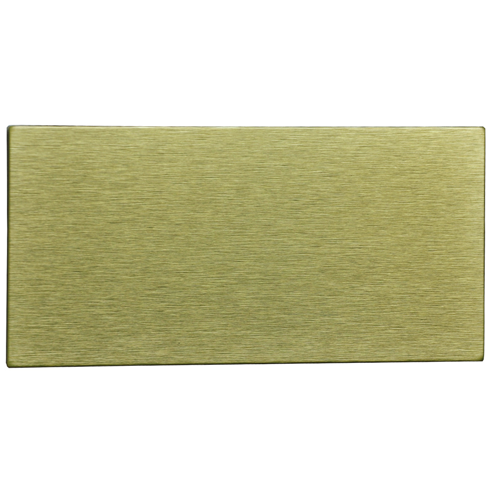 Brushed Champagne Long Grain Metal Tile, Peel and Stick Backsplash for Kitchen & Bathrooms