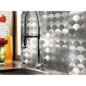 peel metal stick tile backsplash tiles silver fan umbrella weaver decorative shaped mosaic option