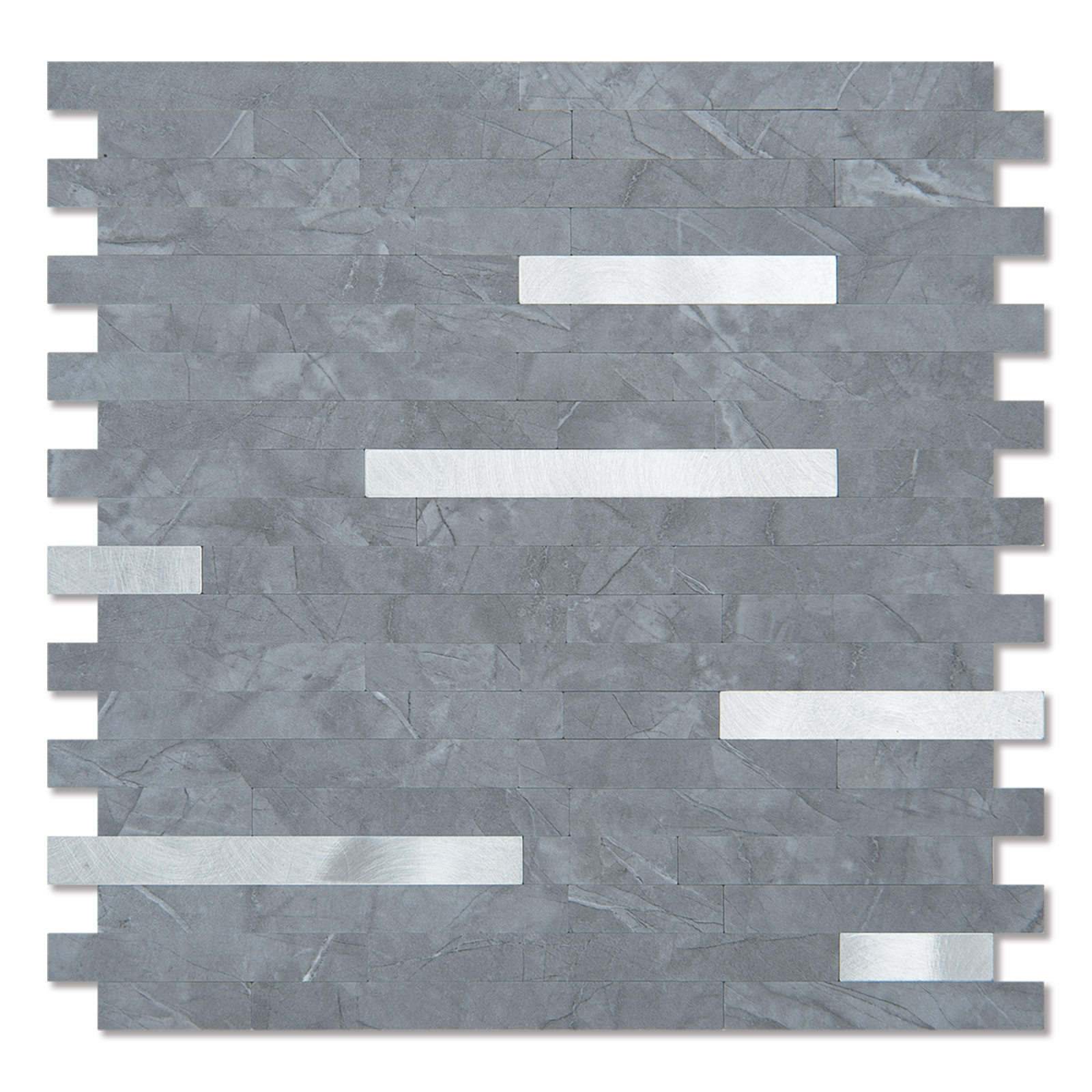 Art3d A16031 - Peel and Stick Metal Backsplash Tile Brushed Stainless Steel