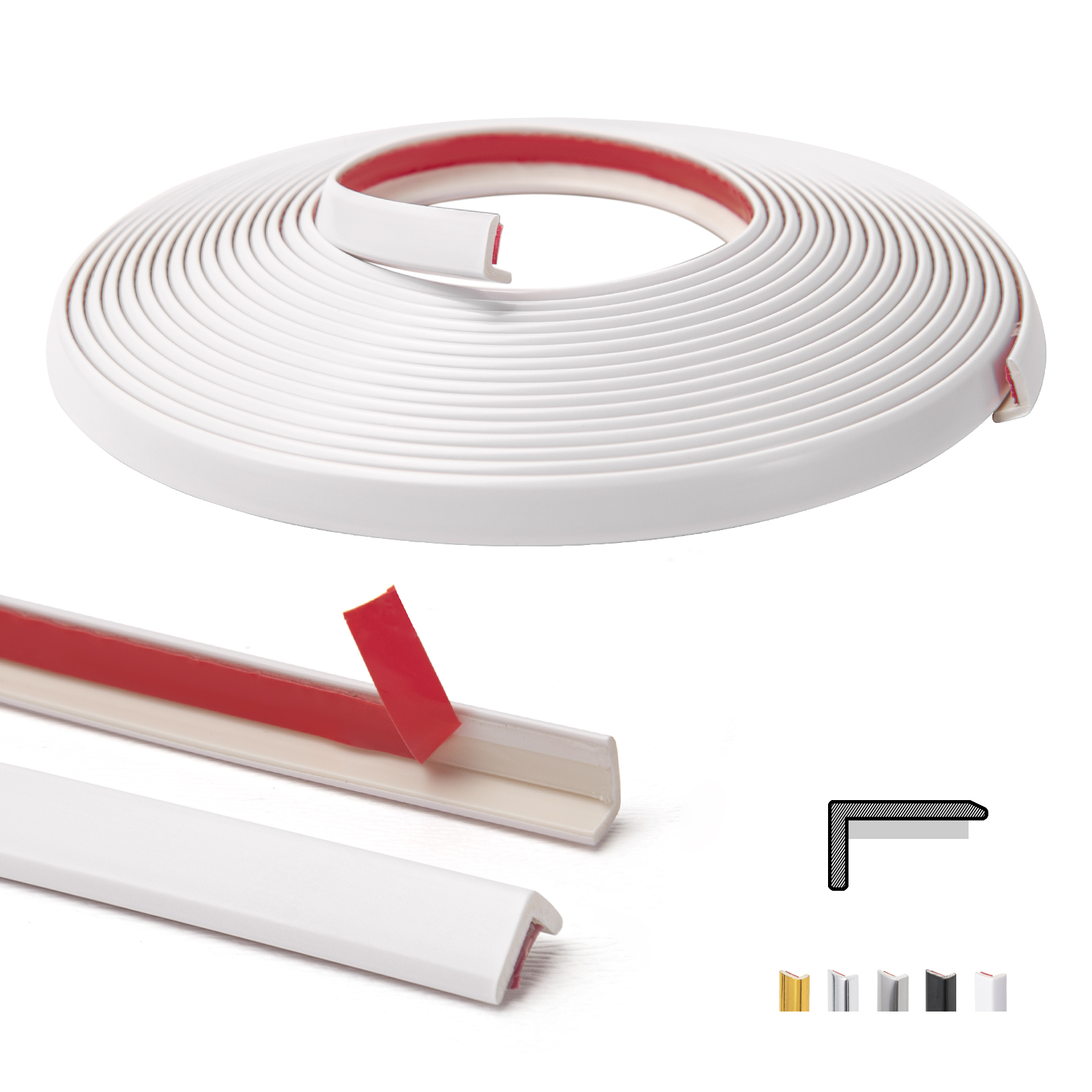 A17981 - 10 Ft Peel and Stick Trim for Backsplash Tile Edge, Self-Adhesive  Liner for Corner Decor in Stainless Steel