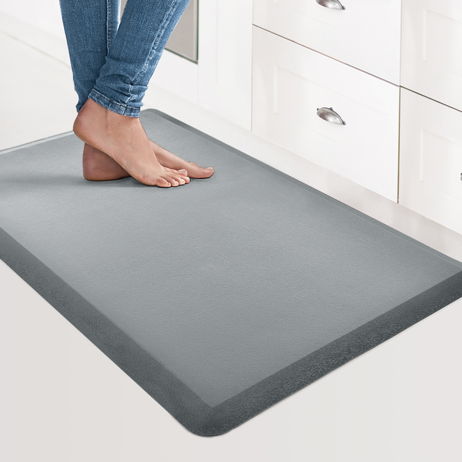 Y12001MB-Art3d Anti Fatigue Mat - 1/2 Inch Cushioned Kitchen Mat - Non Slip  Foam Comfort Cushion for Standing Desk, Office or Garage Floor (17.3x28