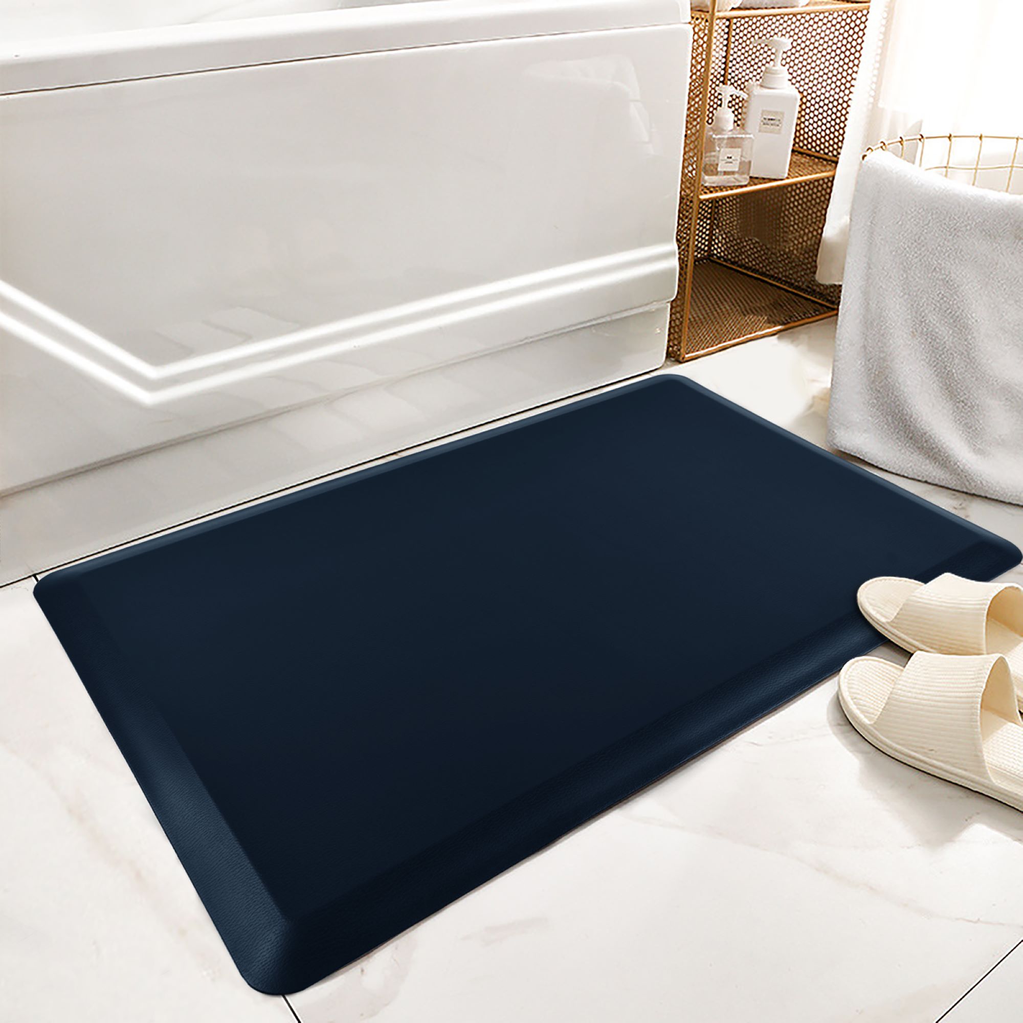 Y12001MB-Art3d Anti Fatigue Mat - 1/2 Inch Cushioned Kitchen Mat - Non Slip  Foam Comfort Cushion for Standing Desk, Office or Garage Floor (17.3x28,  Majolica Blue)